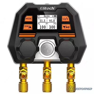 Elitech MS-100 — манометрический коллектор цифровой двухвентильный для заправки фреона