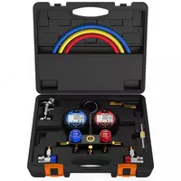 Elitech DMG-3 — манометрический коллектор электронный двухвентильный для заправки фреона в комплекте с адаптерами