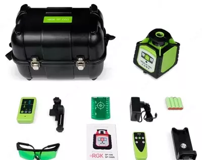 RGK SP-100G — ротационный нивелир с зеленым лучом