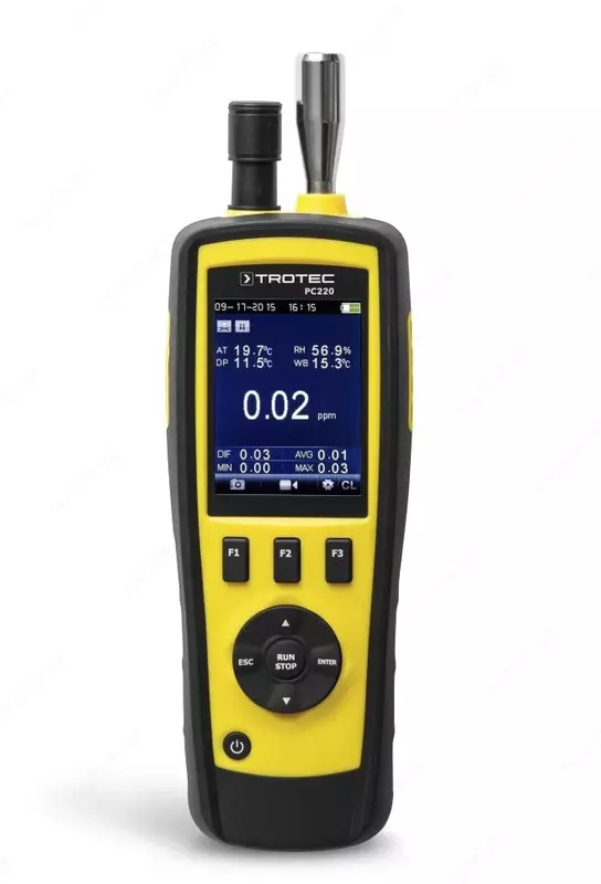 Trotec PC220 — анализатор пыли с измерением угарного газа (CO), формальдегида (HCHO) и летучих органических соединений (VOC/TVOC)