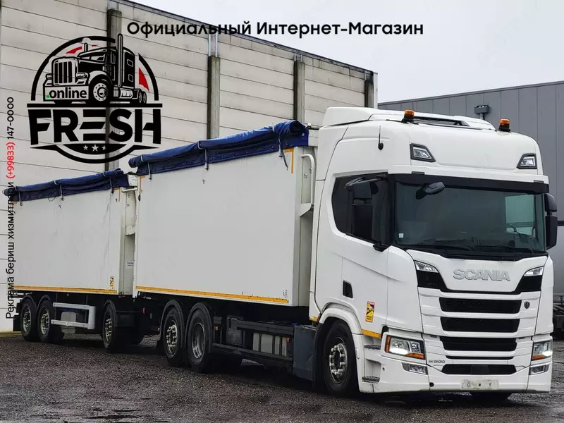 Scania R500 6X2 Самосвал грузовик + прицеп