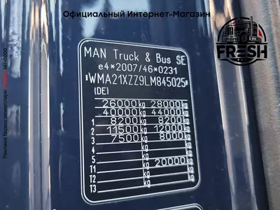 Шторки грузовик MAN TGX 26.510 6X2