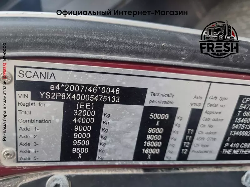 Самосвал Scania P410 8X4