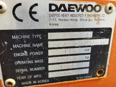 DAEWOO 210 W-V M4E (LOC) g‘ildirakli ekskavator