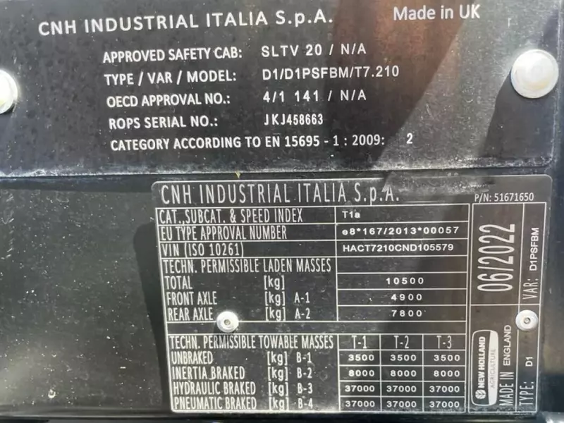 Трактор колесный New Holland T 7.210