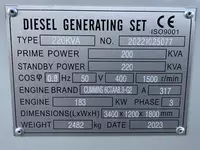  Cummins 220 kVA generatori - Fresh online©️