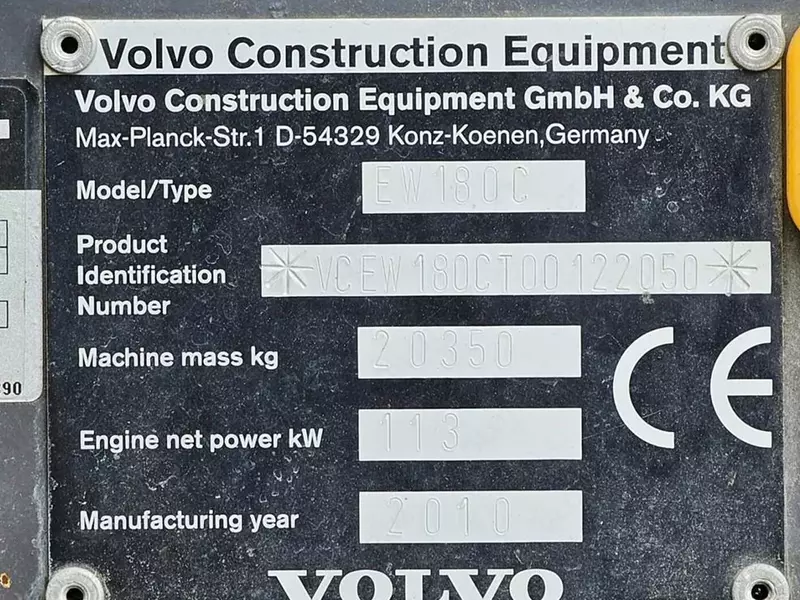 Колесный экскаватор Volvo EW 180 C
