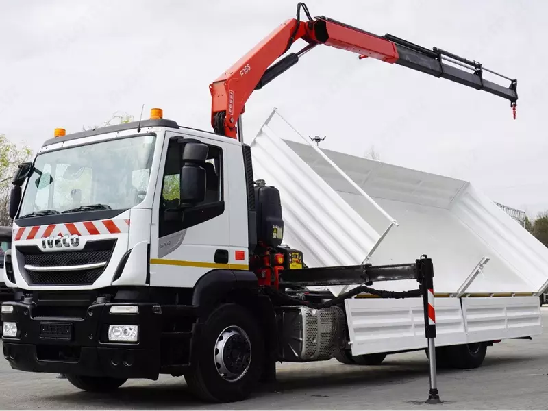 Iveco Stralis 19.310 / 2-сторонний самосвал / Fassi F155A.0.23 / с дистанционным управлением