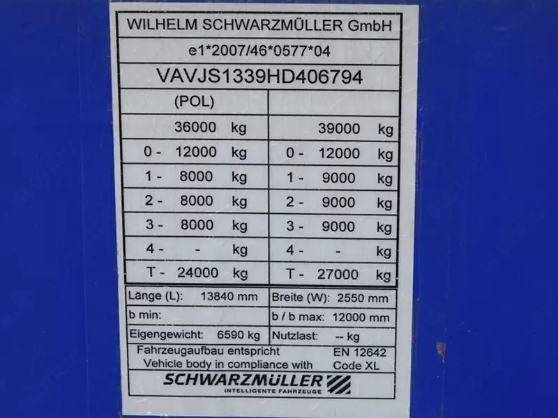 Тентованный полуприцеп SCHWARZMULLER