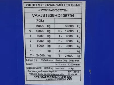 Тентованный полуприцеп SCHWARZMULLER
