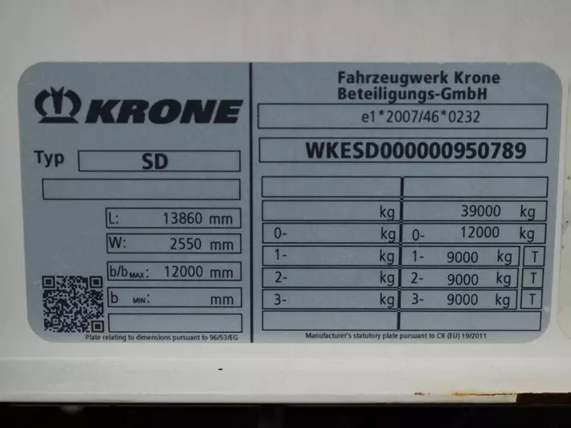 KRONE FIRANKA chodirli yarim tirkama