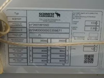 SCHMITZ-CARGOBULL chodirli yarim tirkama