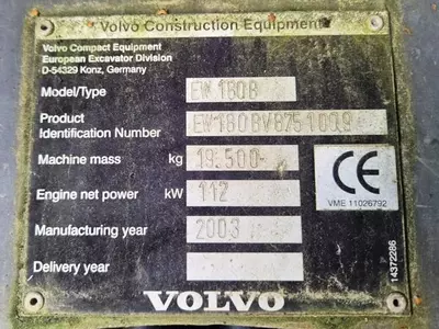 Колесные экскаватор Volvo EW 180 B