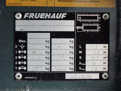 Тентованный прицеп Fruehauf / PRZYCZEPA / PRZEJAZDOWA / OSIE SAF