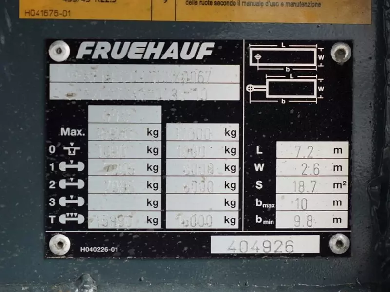 Тентованный прицеп Fruehauf / PRZYCZEPA / PRZEJAZDOWA / OSIE SAF
