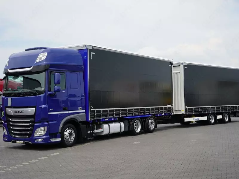 Тентованный грузовик DAF XF / 480 / ZESTAW PRZESTRZENNY 120 M3 / RETARDER