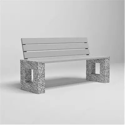 Скамейка уличная бетонная Арена со спинкой