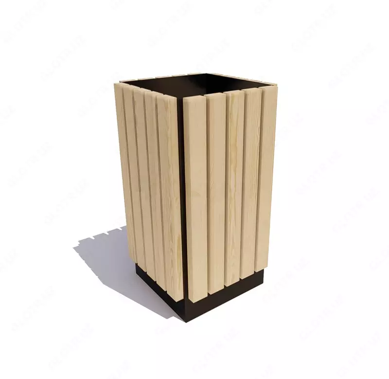 Урна деревянная на железобетонном основании N4