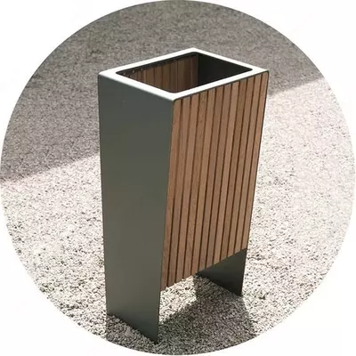 Урна деревянная на железобетонном основании N10