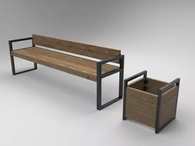 Ochiq beton skameyka, 1 metr (model 056)