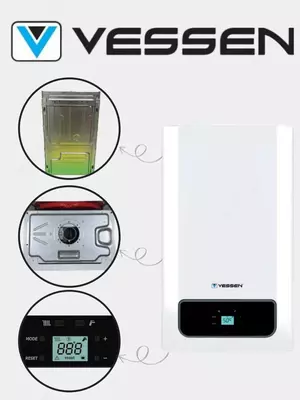 Газовый конвекционный котёл "Vessen" VH 24 kW (Белый) Турция Только в розницу