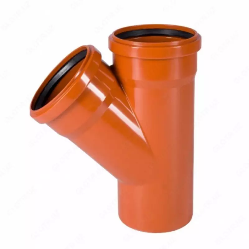 Тройник 45° 160-110 РЫЖИЙ нар.канализ.(8) VALFEX