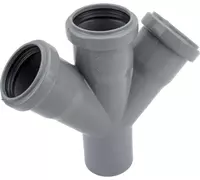 Xoch shaklidagi truba 50/50/50x45° ichki kanalizatsiya (100) VALFEX