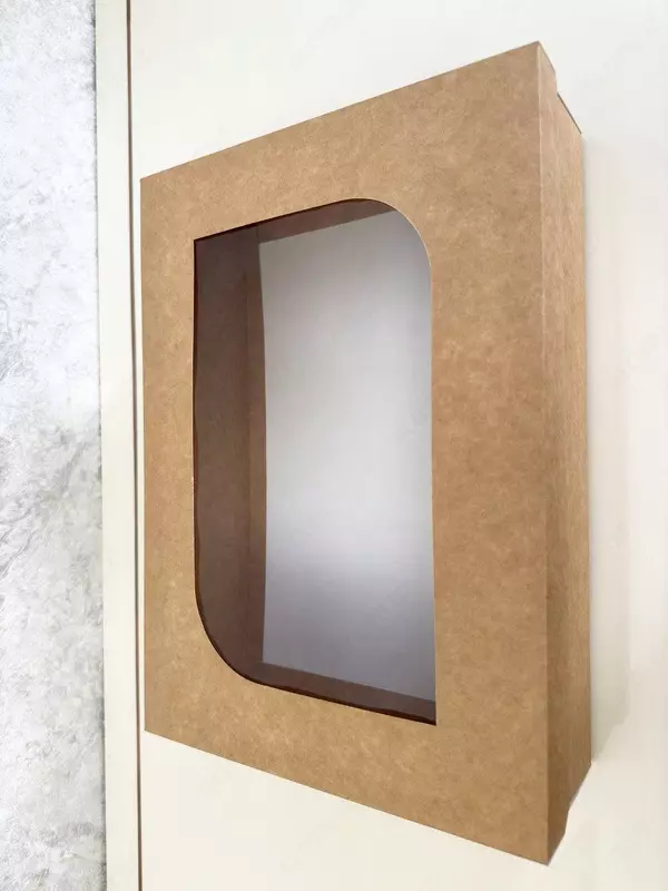 Oq va jigar rangli karton quti oynali Ulgurji va chakana