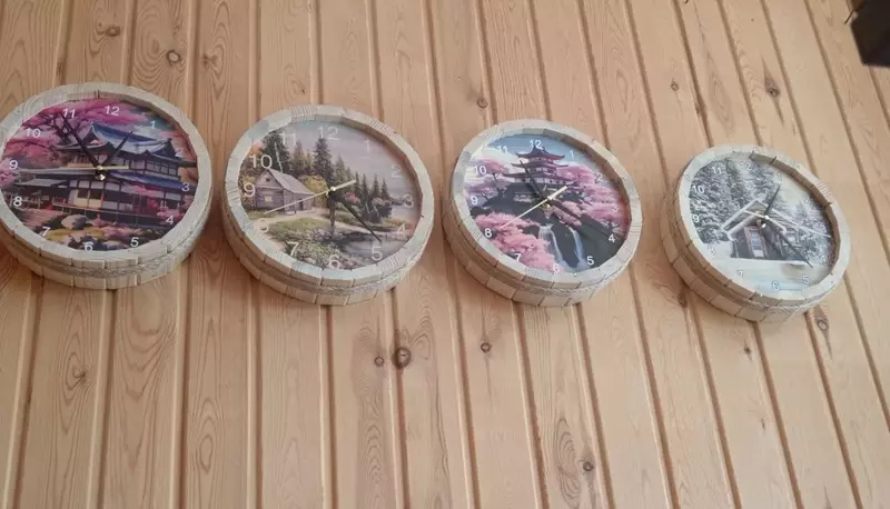  Hammom va sauna uchun yog‘och devor soati - 
