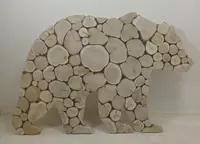 Можжевельное панно Медведь для бани и сауны