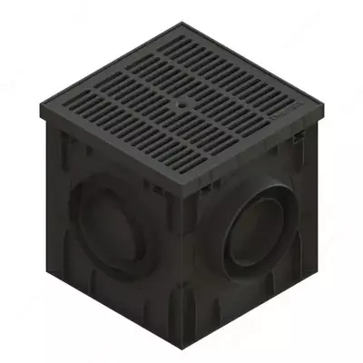 Решетка водоприемная PolyMax Basic РВ-28.28-ПП пластиковая ячеистая черная