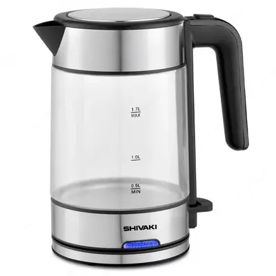 Электрический чайник 1.7 л. "Shivaki" KE-715 (Стеклянный) Серебристый/черный