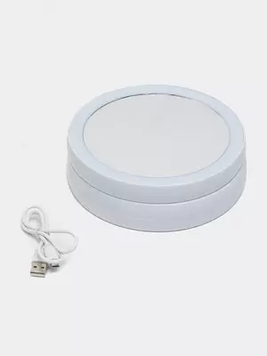 Косметическое Зеркало круглое с подсветкой настольное для макияжа Только в розницу