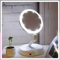 Косметическое Зеркало круглое с подсветкой настольное для макияжа Boxing Day