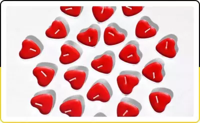 Декоративные чайные свечи в форме сердца - Romantic Love 50 свечей в комплекте - 54 000 сум / шт.