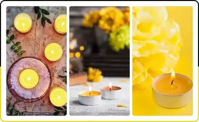 Dekorativ aromatik choy shamlari tinchlanish uchun, 6 ta to'plam mavjud