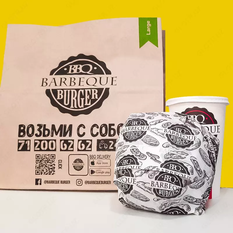 Крафт пакет упаковка бумажный пакет Флексопечать бумажной продукции - от 1 000 сум