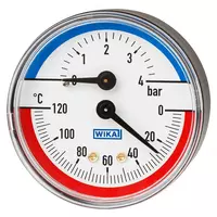 Модель: 100.02 Ном-ый размер: 063 мм ед.изм давления: бар 0…10 бар ед.изм температуры: 0 °C ... 120 °C