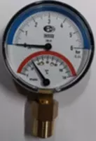 Модель: 100.01 Ном-ый размер: 080 мм ед.изм давления: бар 0...6 бар ед.изм температуры: 0 °C ... 120 °C