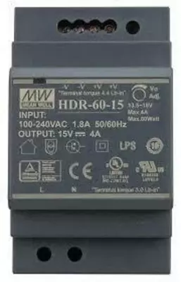 Блок питания MEAN WELL HDR-60-15 - от 339 000 сум / шт.