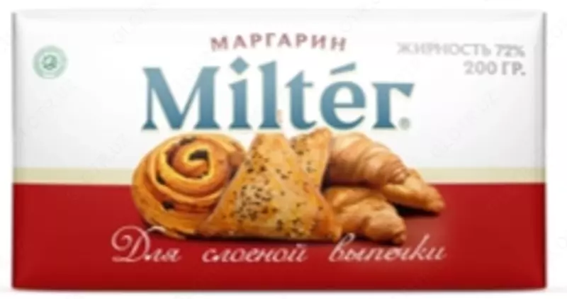 Маргарин твердый марки МТС «Для слоённого теста» 72% 200 гр