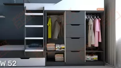 Двухъярусная кровать  с встроенным шкафом и ящиками W 52. - 5 850 000 сум / шт.