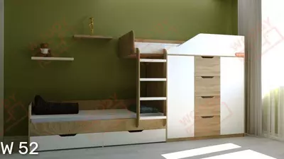 5 850 000 сум / шт. Двухъярусная кровать  с встроенным шкафом и ящиками W 52.