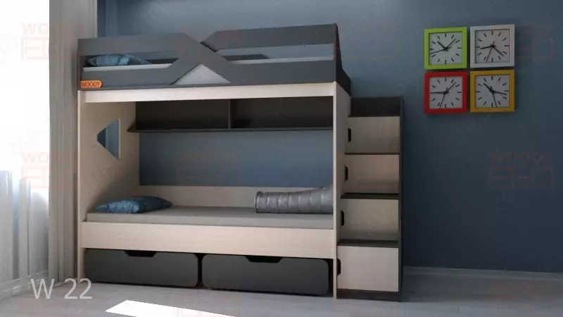 4 450 000 сум Двухъярусная кровать  W 22 с лестницей в виде шкафчиков.