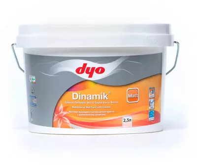 Интерьерная финишная силиконо-акриловая краска (моющаяся) "DYO" DİNAMİK SİLİKONLU