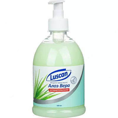 Крем-мыло жидкое LUSCAN Алоэ вера антибактериальное 500мл с дозатором