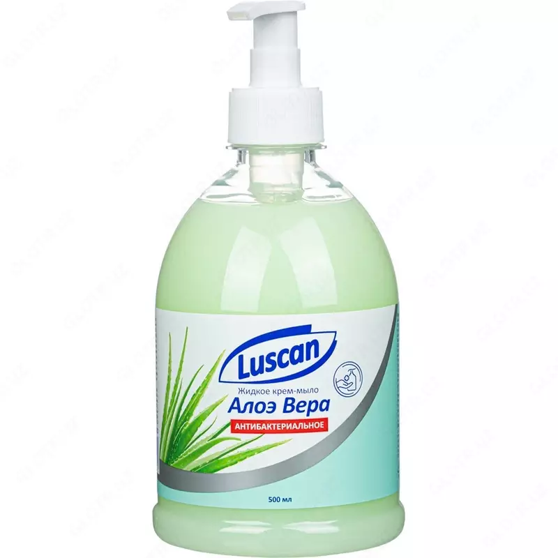 Крем-мыло жидкое LUSCAN Алоэ вера антибактериальное 500мл с дозатором