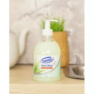 Крем-мыло жидкое LUSCAN Алоэ вера антибактериальное 500мл с дозатором - 16 500 сум от 12 шт.