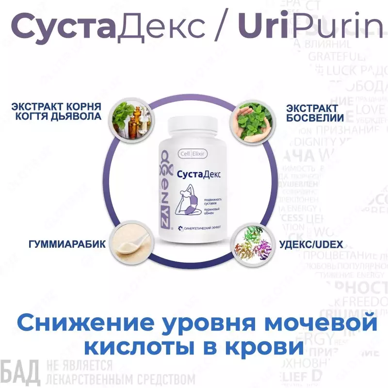 Инновационная международная компания AGenYZ - Сустадех | Cелл Elixir-бўғинлар учун  сийдик кислотаси ва подагра камайтириш