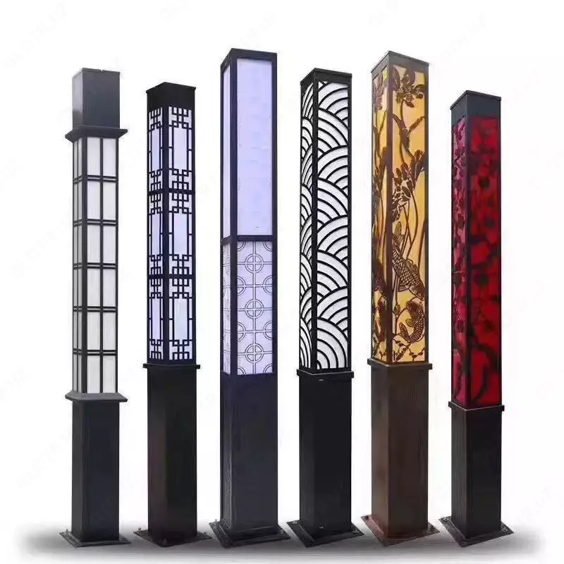 Lazer bilan kesilgan naqshli pol lampalari